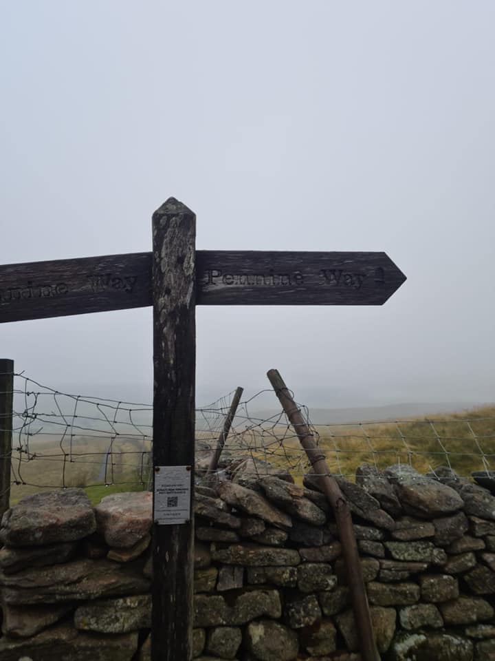 Yorkshire 3 Peaks Challenge Pennine Way Sign